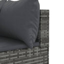 loungesæt til haven 11 dele med hynder polyrattan grå
