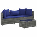 sofasæt til haven 4 dele med hynder polyrattan grå