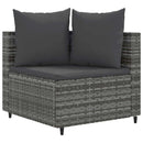 sofasæt 5 dele med hynder polyrattan grå