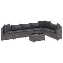 sofasæt til haven 8 dele med hynder polyrattan grå