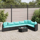 sofasæt til haven 8 dele med hynder polyrattan sort