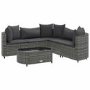 sofasæt til haven 6 dele med hynder polyrattan grå