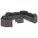 sofasæt til haven 10 dele med hynder polyrattan grå