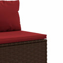 sofasæt til haven 9 dele med hynder polyrattan brun