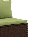 sofasæt til haven 9 dele med hynder polyrattan brun