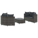 sofasæt 5 dele med hynder polyrattan grå