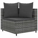 sofasæt 5 dele med hynder polyrattan grå