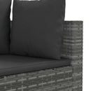 sofasæt 5 dele med hynder polyrattan grå