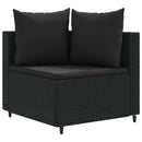 sofasæt til haven 5 dele med hynder polyrattan sort