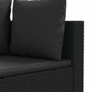 sofasæt til haven 5 dele med hynder polyrattan sort