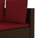 sofasæt til haven 5 dele med hynder polyrattan brun