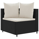 sofasæt til haven 3 dele med hynder polyrattan sort