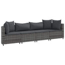 sofasæt til haven 4 dele med hynder polyrattan grå