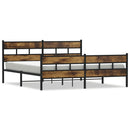 sengeramme uden madras 183x213 cm metal røget egetræsfarve