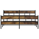 sengeramme uden madras 183x213 cm metal røget egetræsfarve