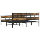 sengeramme uden madras 183x213 cm metal røget egetræsfarve