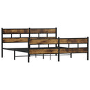 sengeramme uden madras 193x203 cm metal røget egetræsfarve