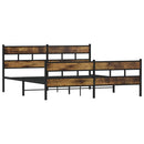 sengeramme uden madras 200x200 cm metal røget egetræsfarve