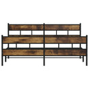 sengeramme uden madras 200x200 cm metal røget egetræsfarve