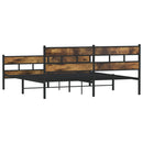 sengeramme uden madras 200x200 cm metal røget egetræsfarve