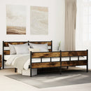 sengeramme uden madras 200x200 cm metal røget egetræsfarve