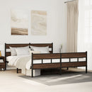 sengeramme uden madras 180x200 cm metal brun egetræsfarve