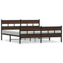 sengeramme uden madras 183x213 cm metal brun egetræsfarve