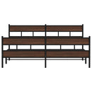 sengeramme uden madras 183x213 cm metal brun egetræsfarve