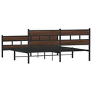 sengeramme uden madras 183x213 cm metal brun egetræsfarve