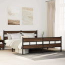 sengeramme uden madras 183x213 cm metal brun egetræsfarve