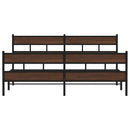 sengeramme uden madras 193x203 cm metal brun egetræsfarve