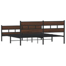 sengeramme uden madras 193x203 cm metal brun egetræsfarve