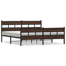 sengeramme uden madras 200x200 cm metal brun egetræsfarve