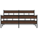 sengeramme uden madras 200x200 cm metal brun egetræsfarve