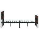 sengeramme uden madras 200x200 cm metal brun egetræsfarve