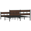 sengeramme uden madras 200x200 cm metal brun egetræsfarve
