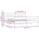 sengeramme uden madras 200x200 cm metal brun egetræsfarve