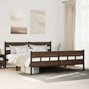 sengeramme uden madras 200x200 cm metal brun egetræsfarve