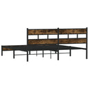 sengeramme uden madras 183x213 cm metal røget egetræsfarve