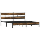sengeramme uden madras 193x203 cm metal røget egetræsfarve