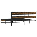 sengeramme uden madras 180x200 cm metal røget egetræsfarve