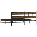 sengeramme uden madras 183x213 cm metal røget egetræsfarve