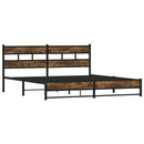 sengeramme uden madras 193x203 cm metal røget egetræsfarve