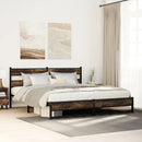 sengeramme uden madras 193x203 cm metal røget egetræsfarve