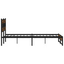 sengeramme uden madras 200x200 cm metal røget egetræsfarve