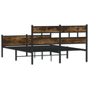 sengeramme uden madras 160x200 cm metal røget egetræsfarve