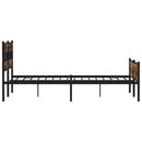 sengeramme uden madras 193x203 cm metal røget egetræsfarve