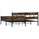 sengeramme uden madras 193x203 cm metal røget egetræsfarve