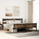 sengeramme uden madras 193x203 cm metal røget egetræsfarve