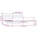 sengeramme uden madras 200x200 cm metal sonoma-eg